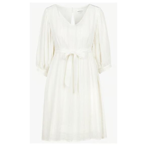 NWT Molly Bracken Women's White Short Dotted Swiss Dress Off White Gold Size XL - Picture 2 of 13